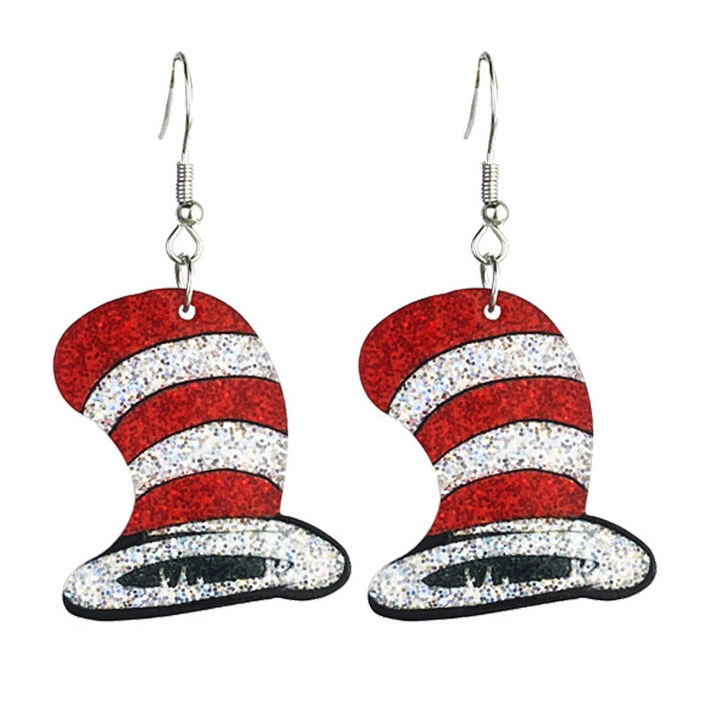 Wholesale teacher reading atmosphere earrings shiny bright cute  acrylic earrings